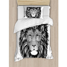 Wild Hipster Lion Glasses Duvet Cover Set