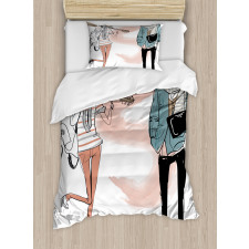 Urban Cat Dog Characters Duvet Cover Set