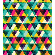 Vibrant Triangles Grunge Duvet Cover Set