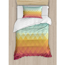 Abstract Checkered Pastel Duvet Cover Set