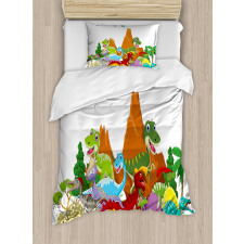 Funny Creatures Trees Duvet Cover Set