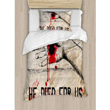 Bloody Hand Nailed Sketch Duvet Cover Set