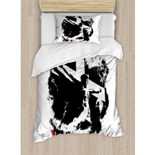 Grunge Black and White Duvet Cover Set