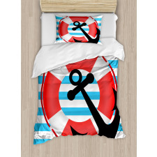 Lifebuoy Anchor Design Duvet Cover Set