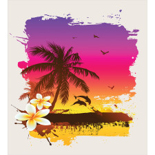 Tropical Beach Sunset Duvet Cover Set