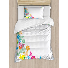 Colorful Butterfly Borders Duvet Cover Set