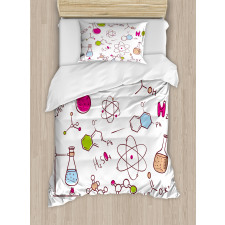 Doodle Style Atom Duvet Cover Set