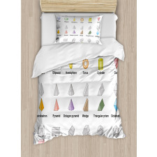 3D Shapes School Theme Duvet Cover Set