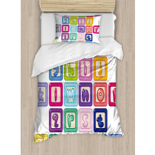 Lower Case Blocks Duvet Cover Set