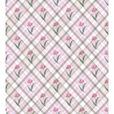 Diagonal Lines Floral Duvet Cover Set