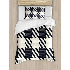 Sketchy Diagonal Stripes Duvet Cover Set