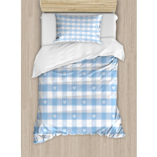 Gingham with Hearts Duvet Cover Set