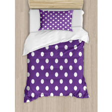 White Polka Dots Retro Duvet Cover Set