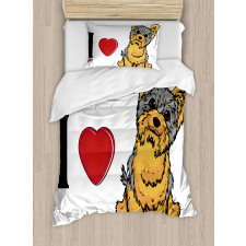 I Love Yorkshire Words Duvet Cover Set