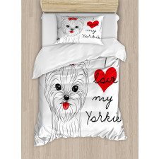 I Love My Yorkie Terrier Duvet Cover Set