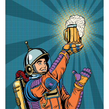 Astronaut Holds Beer Duvet Cover Set