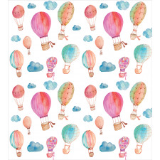 Air Balloons Clouds Duvet Cover Set