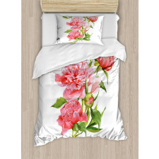 Pink Peonies Bouquet Duvet Cover Set