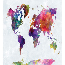 Colorful World Map Duvet Cover Set