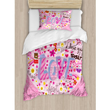 I Love You Sugar Heart Duvet Cover Set