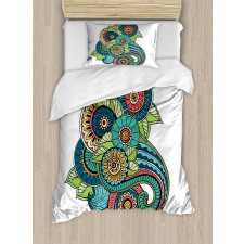 Floral Zentangle Duvet Cover Set