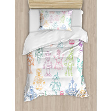 Robots Performing Tasks Duvet Cover Set