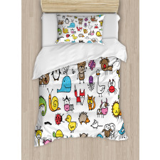 Cartoon Nursery Animals Duvet Cover Set