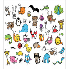 Cartoon Nursery Animals Duvet Cover Set