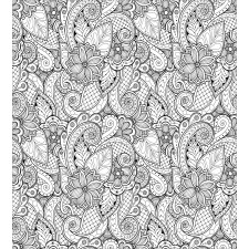 Monochrome Doodle Flora Duvet Cover Set
