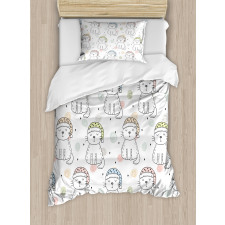 Sleeping Colorful Cat Duvet Cover Set