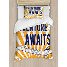 Airplane Sun Journey Duvet Cover Set