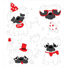 Happy Sad Cool Dogs Pug Duvet Cover Set