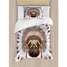 Native Style Bonnet Dog Duvet Cover Set