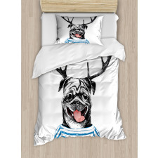 Dog with Antlers Surreal Duvet Cover Set