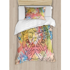 Vibrant Colored Line Art Duvet Cover Set