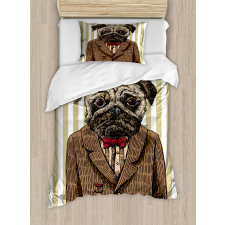 Smart Dressed Dog Suit Duvet Cover Set