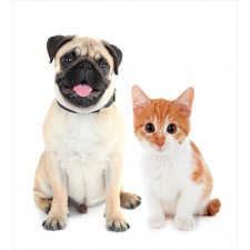 Kitten and Puppy Photo Duvet Cover Set