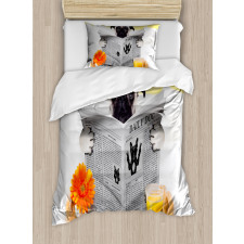 Pug Reading News Daily Dog Duvet Cover Set