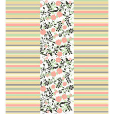 Floral Ornate and Stripes Duvet Cover Set