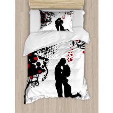 Lovers near Abstract Tree Duvet Cover Set