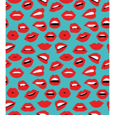 Retro Woman Red Lipstick Duvet Cover Set
