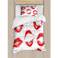 Different Red Kiss Marks Duvet Cover Set