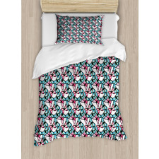 Blue and Pink Animal Duvet Cover Set