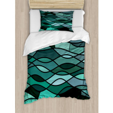 Mosaic Sea Waves Inspired Duvet Cover Set