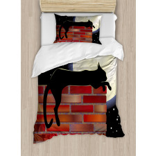 Sillhouette Cat Resting Duvet Cover Set