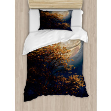 Retro Yellow Flowers Tree Duvet Cover Set