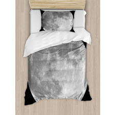 Monochrome Full Moon Art Duvet Cover Set