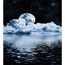 Moon Sets over Clouds Duvet Cover Set