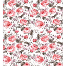 Classic Floral Watercolor Duvet Cover Set