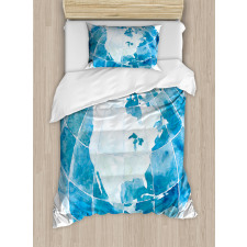 Watercolor North America Duvet Cover Set